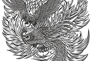 A phoenix wrapping around a lotus flower. Rising from the ashes tattoo idea