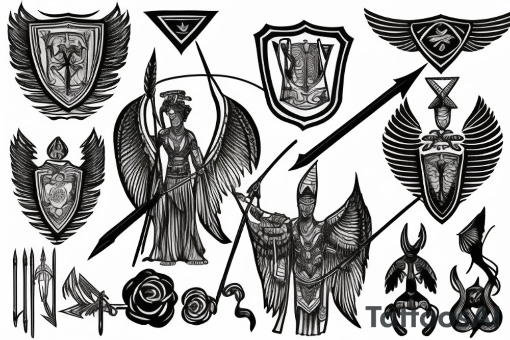Athena with the shield and arrow tattoo idea