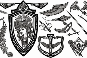 Athena with the shield and arrow tattoo idea