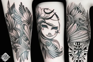 tatouage avec des plumes et une moto tattoo idea