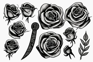 Dagger with Roses growing out of it tattoo idea