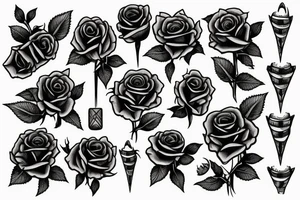 Dagger with Roses growing out of it tattoo idea