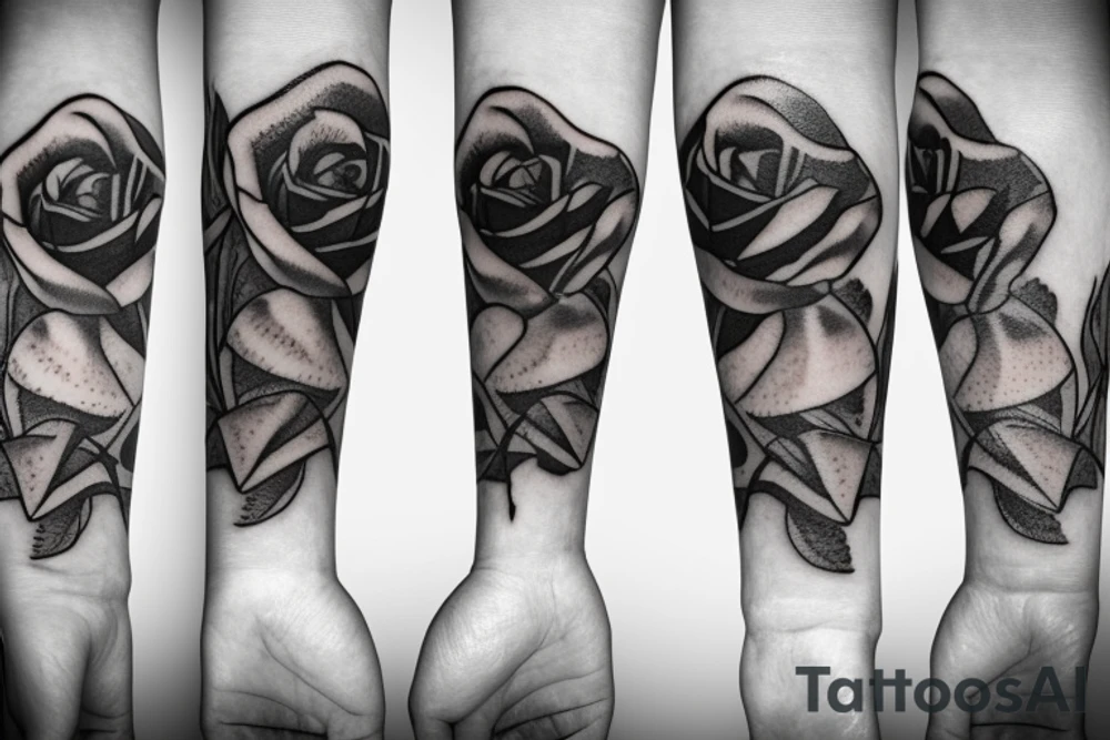 Dagger with a Rose growing out of it tattoo idea