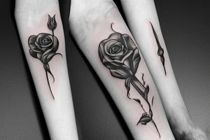 Dagger with a Rose growing out of it tattoo idea