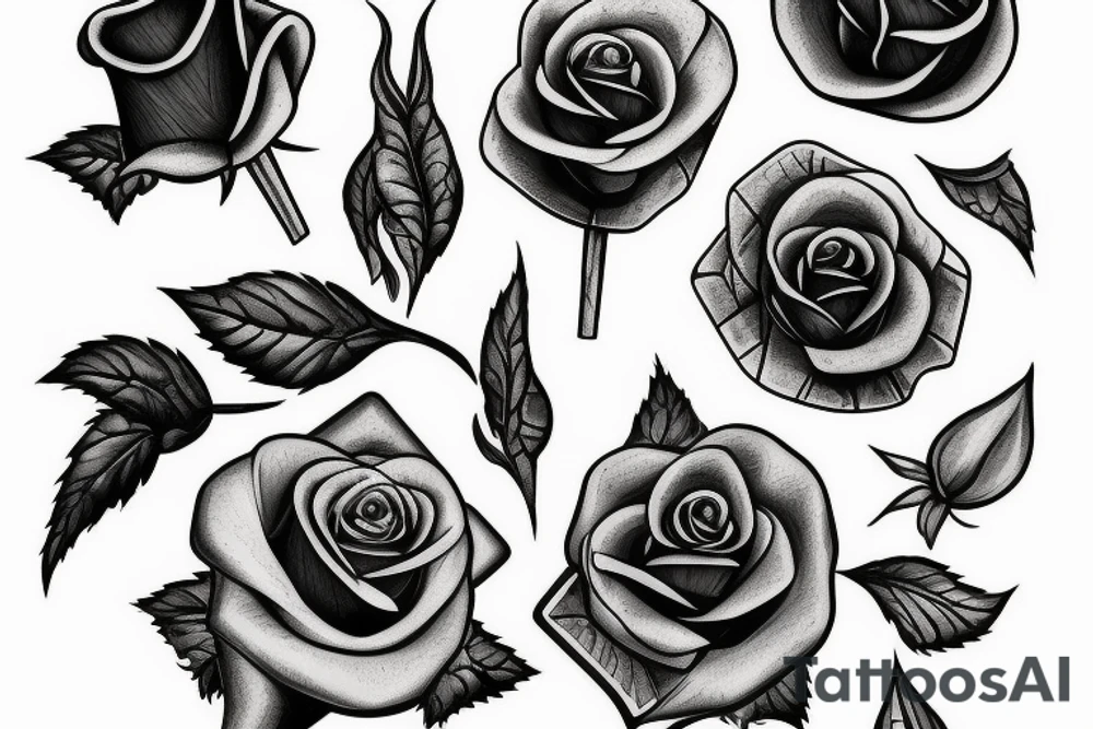 Dagger with a Rose growing out of it tattoo idea