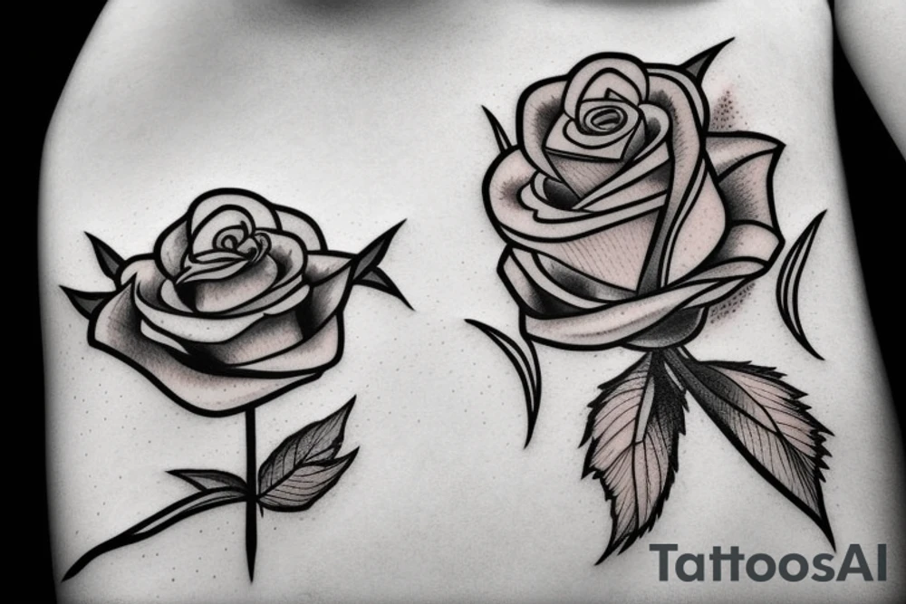 Dagger with a Rose growing out of it tattoo idea
