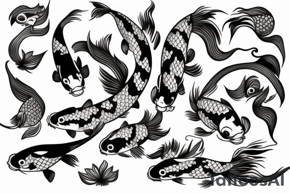 Koi and stark fighting tattoo idea