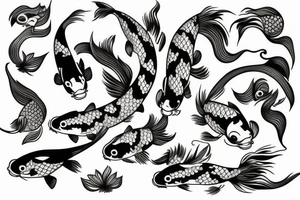 Koi and stark fighting tattoo idea