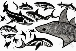 A Koi and a shark fighting tattoo idea