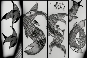 A Koi and a shark fighting tattoo idea