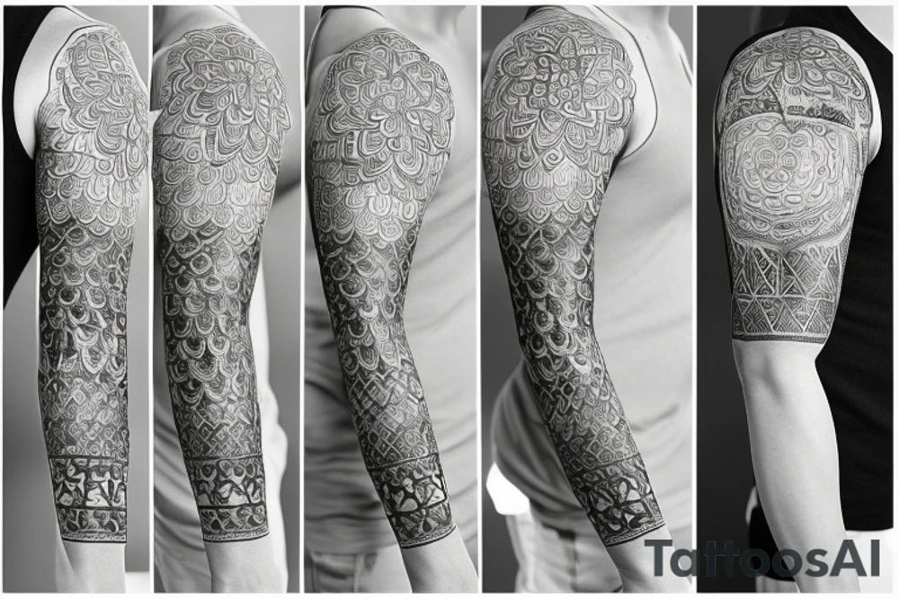Tree of life half sleeve arm with mandala pattern around it tattoo idea Tree of life half sleeve arm with mandala pattern around it tattoo idea