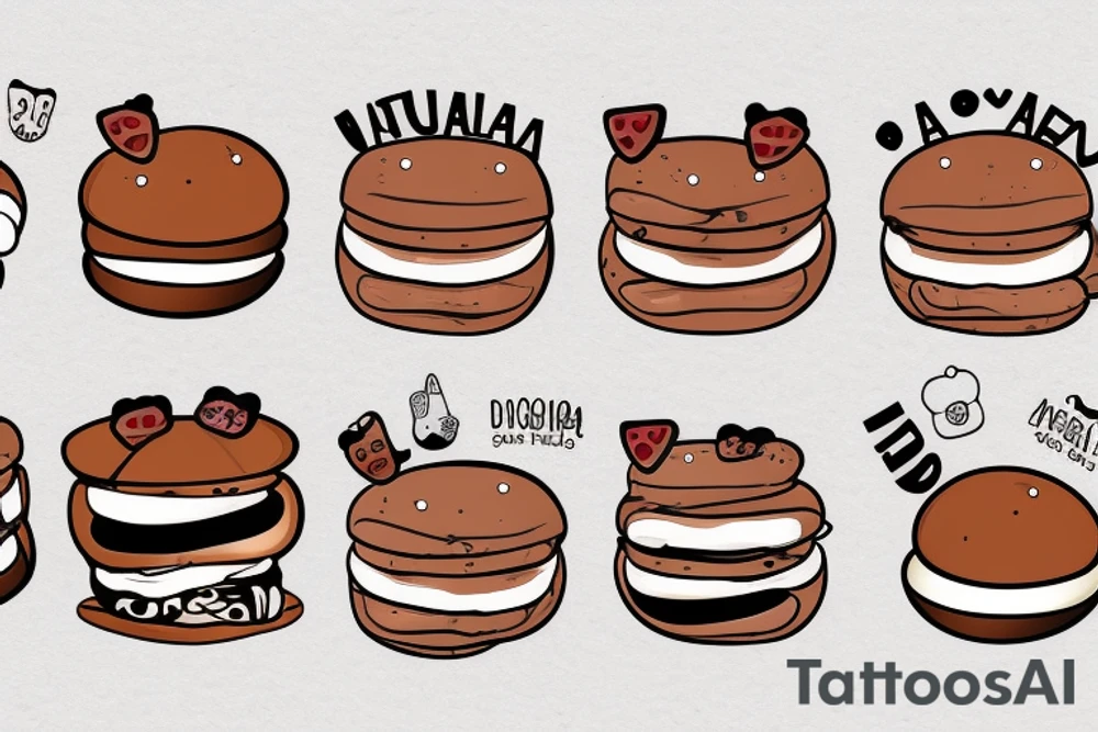Nutella sandwich with a happy face tattoo idea