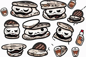 Nutella sandwich with a happy face tattoo idea