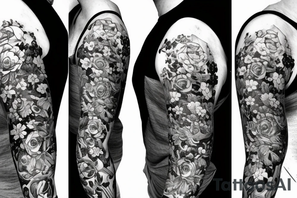 Rifle with flowers coming out of it tattoo idea