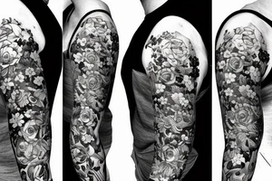 Rifle with flowers coming out of it tattoo idea