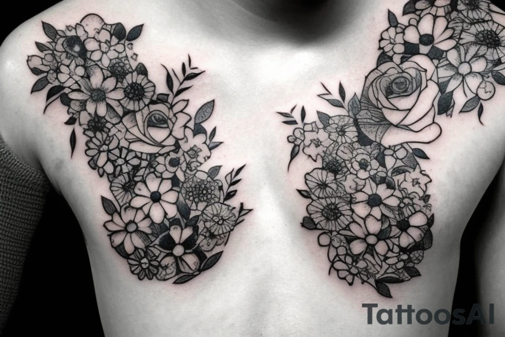 Rifle with flowers coming out of it tattoo idea