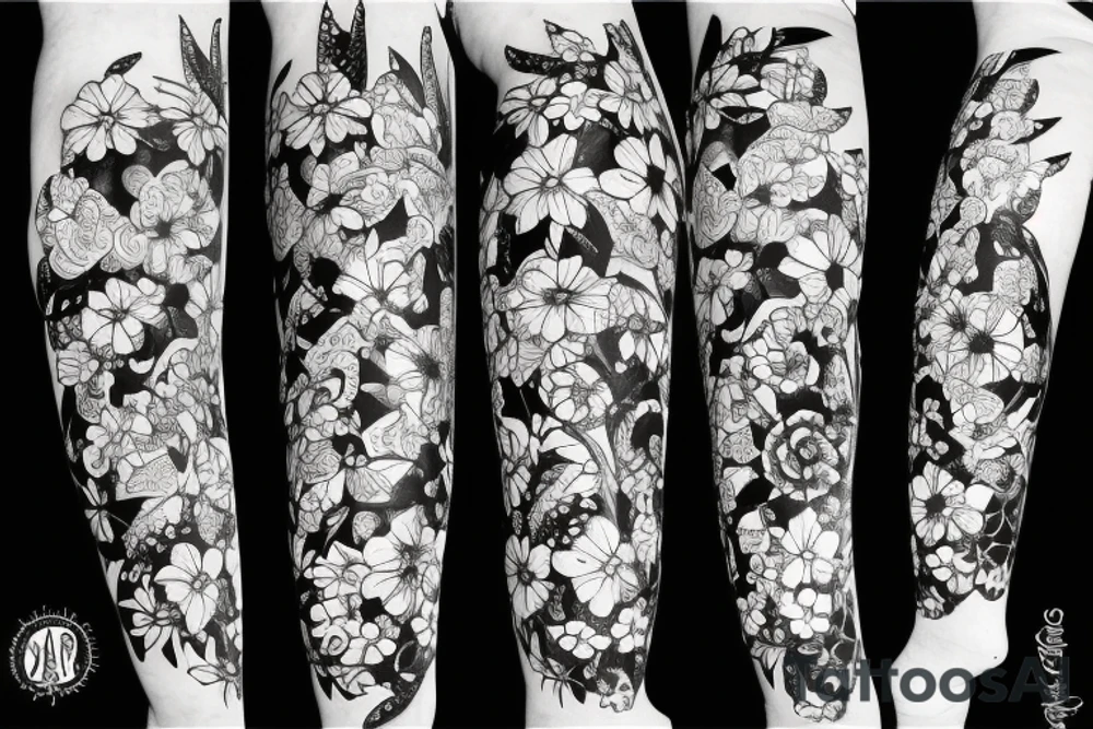 Rifle with flowers coming out of it tattoo idea