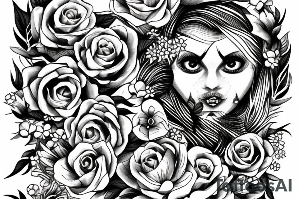 Rifle with flowers coming out of it tattoo idea