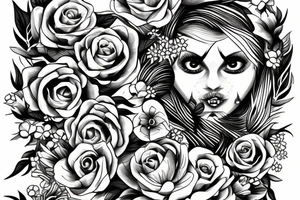 Rifle with flowers coming out of it tattoo idea