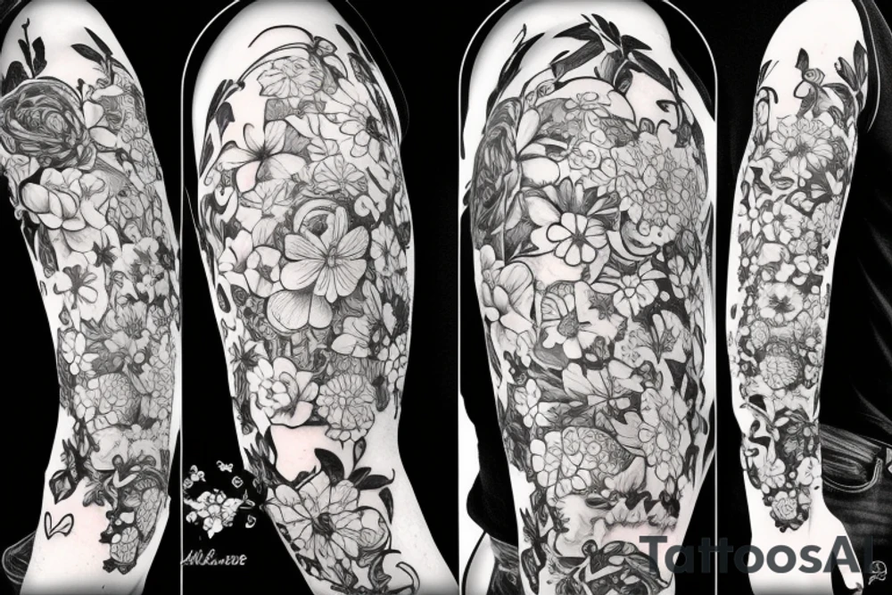 Rifle with flowers coming out of it tattoo idea