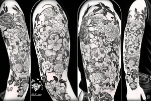 Rifle with flowers coming out of it tattoo idea
