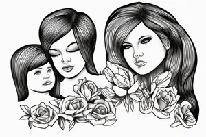 a mother and daughter going to heaven tattoo idea