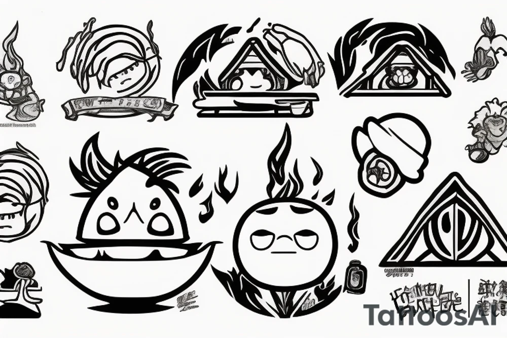 calcifer frying potatoes tattoo idea