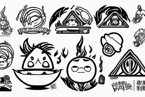 calcifer frying potatoes tattoo idea