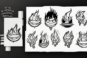 calcifer frying potatoes tattoo idea