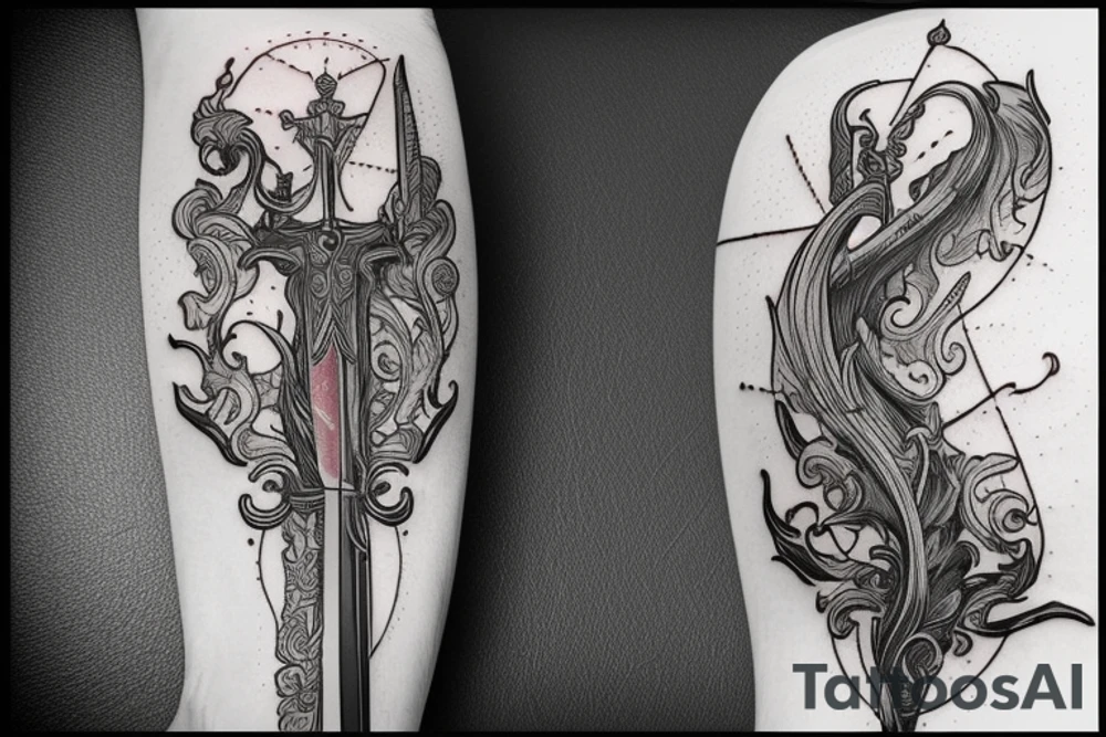 A quirky elegant sword. tattoo idea