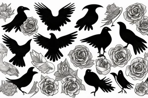 Raven blue tattoo idea
