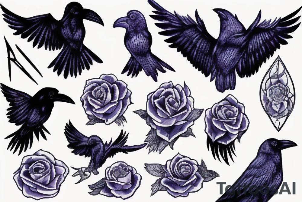 Raven blue tattoo idea