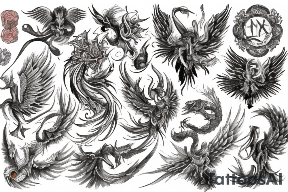 Watercolor Fenix tattoo idea
