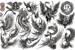 Watercolor Fenix tattoo idea