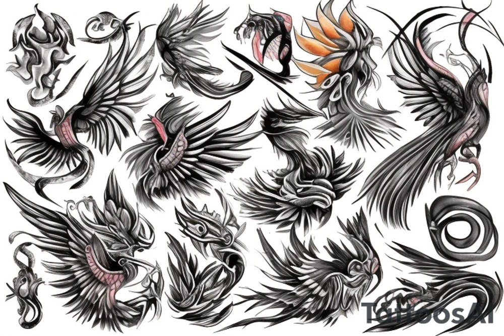 Watercolor Fenix tattoo idea