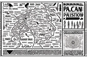 Palestine map with faded borders with arabic word written in it tattoo idea
