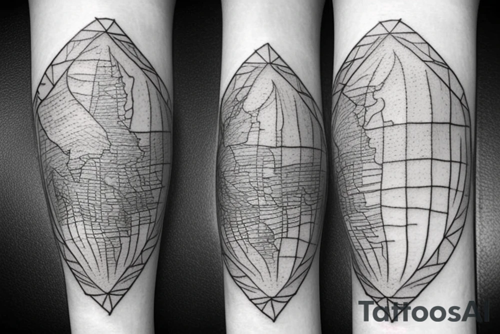 Palestine map with faded borders tattoo idea
