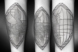 Palestine map with faded borders tattoo idea