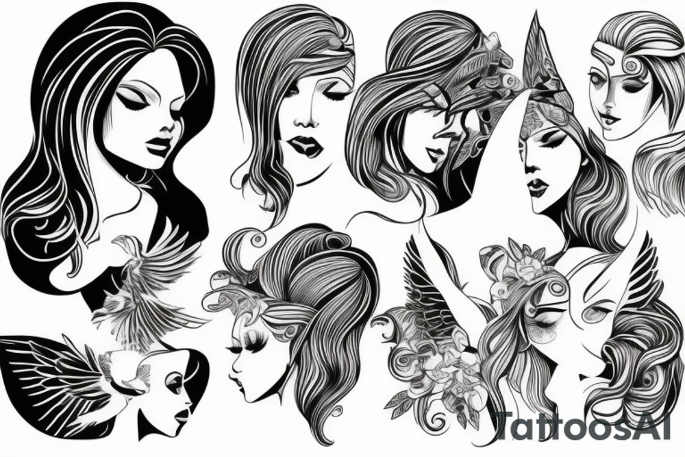 female angel tattoo idea