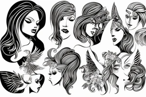 female angel tattoo idea
