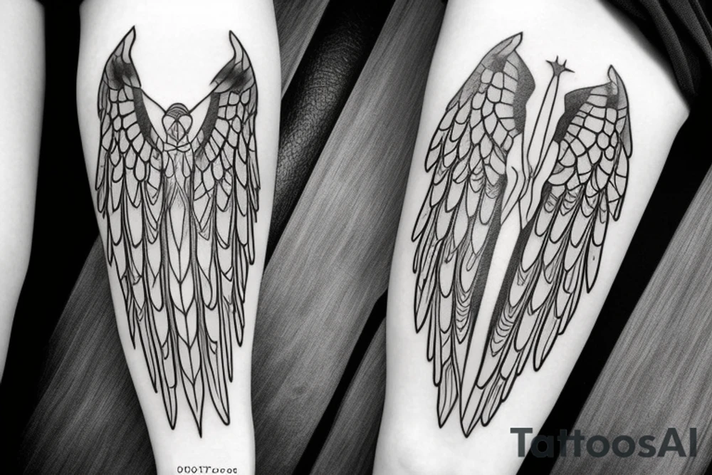female winged angel tattoo idea