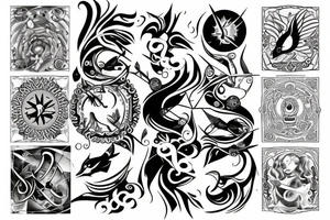 Pisces and Sagittarius combined tattoo idea