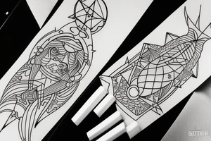 Pisces and Sagittarius combined tattoo idea