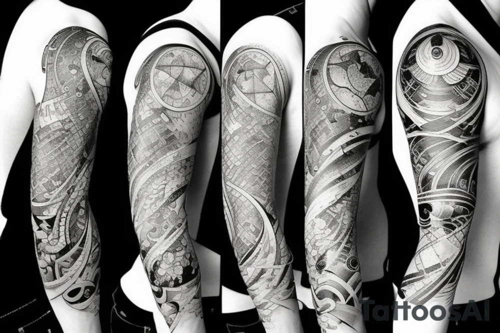 Pisces and Sagittarius combined tattoo idea