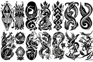 Pisces and Sagittarius combined tattoo idea