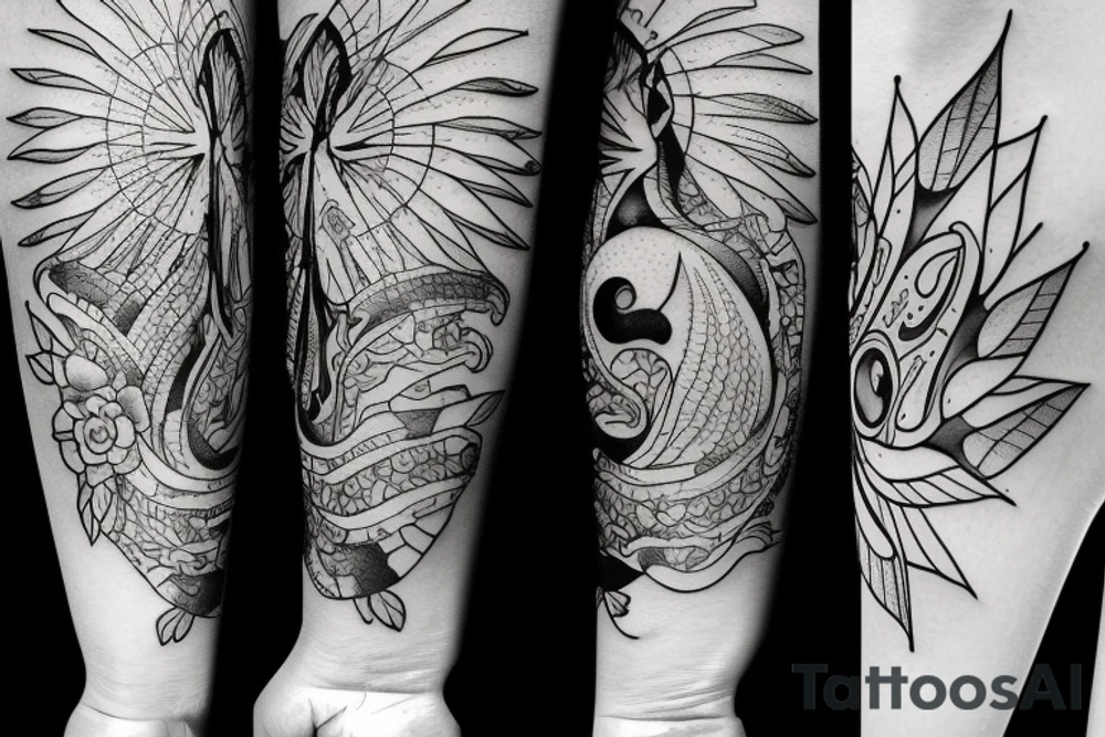 Pisces and Sagittarius combined tattoo idea