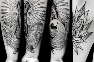 Pisces and Sagittarius combined tattoo idea