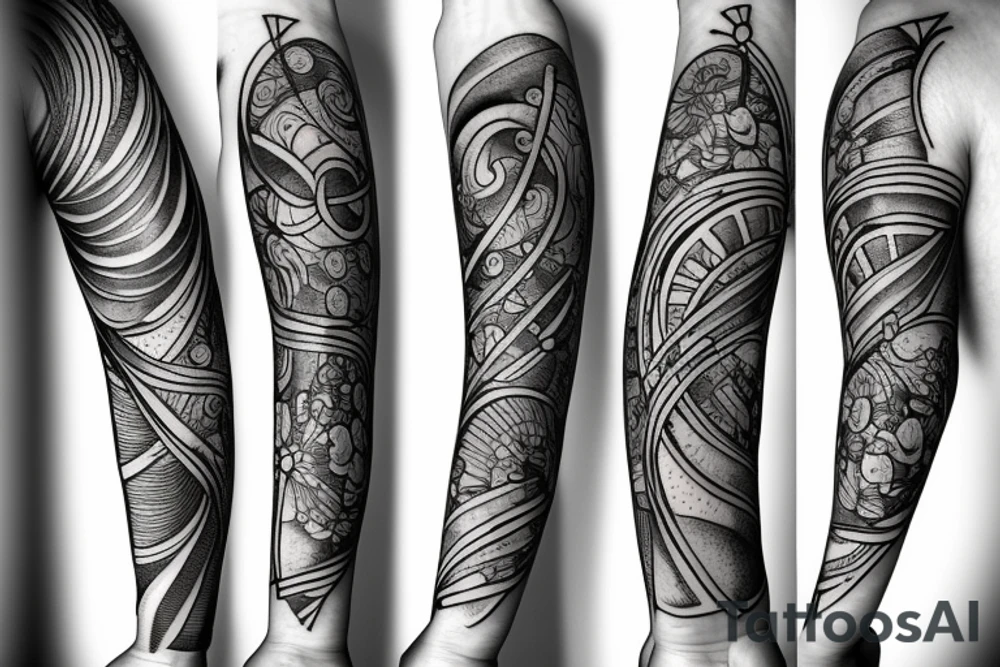 Pisces and Sagittarius combined tattoo idea