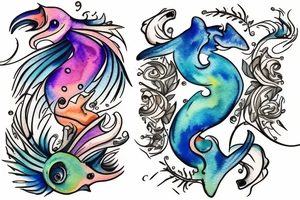 Pisces and Sagittarius combined tattoo idea