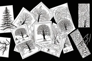 road with trees around tattoo idea